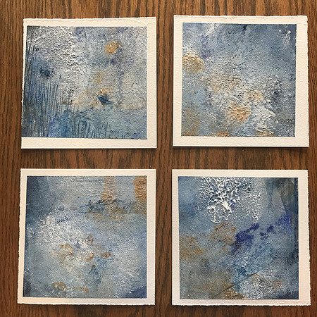 Songs Without Words: 12-15, 6x6 ea on paper, only one remains - $45 unframed, or $90 framed